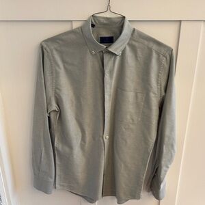 David Donahue Light Green Oxford Shirt